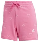 adidas Femme Essentials Monogram Graphic French Terry Shorts, Pulse Magenta, XS