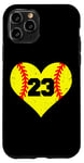 iPhone 11 Pro Softball Number 23 Jersey Funny Softball Heart Game Day Case