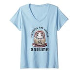 Womens Japanese Daruma Doll Souvenir Japanese Daruma Souvenir Doll V-Neck T-Shirt