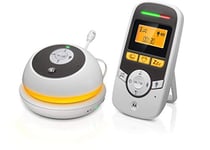 Motorola Nursery Lifestyle MBP 169 Babyphone Audio portable avec écran 1.5" et minuterie de soins bébé | Blanc