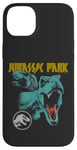 Coque pour iPhone 14 Plus Jurassic World T-Rex Rock Band Distressed Logo