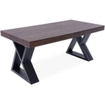 Table design extensible 180-285cm Zilmane xl Pieds métal Noir et Bois Foncé