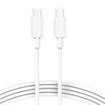 USB C to USB C Cable 60W/5A 6.6ft,USB C Charger Cable for macbook charger cable for MacBook Pro,MacBook Air,for iPad Pro 2020/2018,Samsung Galaxy S21/S20 Ultra, Pixel 5/4/3/2/XL - White