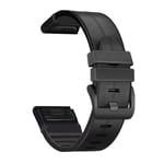 TPU-kellohihna Garmin Fenix 7X/6X/5X 26mm:lle Musta