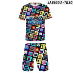 3D Game Blox Fruits Kortärmad T-shirt Shorts Tvådelad kostym Barnkläder Födelsedagspresent för barn B 160CM