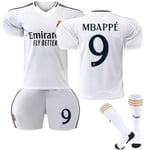 24-25 Real Madrid Hemma Barn Fotbollströja Nr 9 Mbappe Aldult Jersey 24