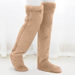 Strumpor, dam fleece strumpor - Brun Brown