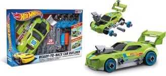 MONDO- Hot Wheels Ready to Race Voiture de Course à Construire, 25491, Car Builder Green