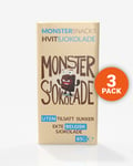 Monster Belgisk Hvit Sjokolade – uten tilsatt sukker 3x85g