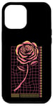 Coque pour iPhone 12 Pro Max Vaporwave Rose rétro Futuriste Rose Esthétique