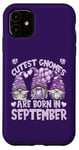 iPhone 11 Purple Birthday Gnomes For Mom And Grandma Born In September Case