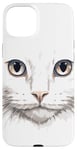 Coque pour iPhone 15 Plus Chat blanc réaliste avec visage félin gros plan réaliste