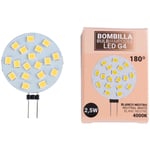 Ampoule LED G4 2,5W bi-pin plate 12V AC/DC - Blanc Neutre - Blanc Neutre