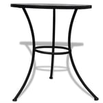 GES Tables de jardin/Table de bistro - Noir et blanc - 60 x 70 cm - Mosaïque - dessus de table en céramique