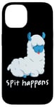 Coque pour iPhone 14 Spitting Lama Happens Spit Alpaga amusant Jeu de mots