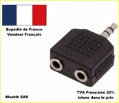 Adaptateur Doubleur JACK Stéréo 3,5 Male - 2 x 3.5 femelle - Splitter Y