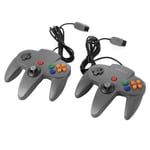 XCSOURCE 2pcs Manette Filaire Contrôleur de Jeu pour Nintendo 64 N64 - Gris AC441