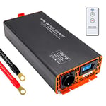 DATOUBOSS Convertisseur 48v 220v Pur Sinus 2000W Transformateur de Tension Onduleur et écran LCD avec Télécommande Courapour Voiture,RV, Voyage