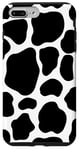 Coque pour iPhone 7 Plus/8 Plus Joli motif imprimé animal en cuir de vache noir et blanc