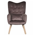 Fauteuil TV relax Fauteuil avec coussin Chaise de lecture rembourrée en tissu gris foncé velours