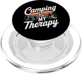 Pour les amateurs de camping, montagne, camp, le camping est ma thérapie PopSockets PopGrip pour MagSafe