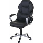 Décoshop26 - Fauteuil de bureau sur roulettes avec fonction massage chauffage pivotante en synthétique noir 040001781