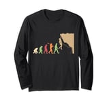 Climbing Evolution Funny Climber Bolder Boulder Long Sleeve T-Shirt