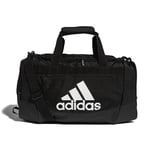 adidas Defender 4.0 Duffel Bag Durable Athletic Sports Gym Travel Bag for Men and Women, Black/White, Small (38 L), Defender 4 Small Duffel Bag