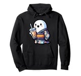 Ghost Drinking Bubble Tea Japanese Kimono Pullover Hoodie