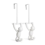 Umbra 1004260-660 Buddy door coat rack with double hooks, plastic, white, 21.6 x 30.5 x 10.8 cm