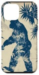 Coque pour iPhone 12 mini Bleu Minimaliste Tropical Vintage Bigfoot Mythique Sasquatch