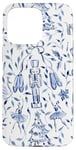 Coque pour iPhone 15 Pro Max Toile Bleu Casse-Noisette Noeud Noisette