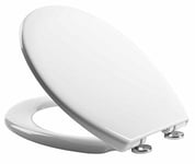 Soft Close Quick Release Toilet Seat, White (Heavy Duty) - Dual Fixing System -