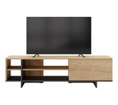 Meuble TV CEQUOIA 160cm imitation chêne et noir