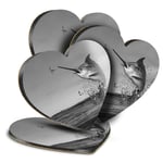 4x Heart MDF Coasters - BW - Marlin Swordfish Sea Creature  #43187