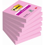 Post it Notes repositionnables Post-it 76 x mm rose tropical - 6 blocs de 90 feuilles