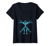 Womens Leonardo Da Vinci Science Robotics Engineer Robot Robotics V-Neck T-Shirt