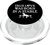 True Love Was Born in a Stable Barn Horse Design Horse Girls PopSockets PopGrip for MagSafe