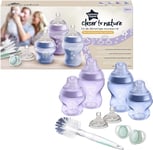 Tommee Tippee Closer to Nature, Newborn Baby Bottle Starter Set –Purple