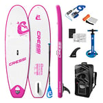 Cressi Isup Complet Set - Element All Round Isup Set, SUP Board Kit Facile à Gonfler (moins de 10 minutes) Complet avec Tous les Accessoires Nécessaires pour le Transport, Blanc/Rose, 9'2'', Unisexe Adulte