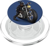 Doberman Dog Biker sur une moto Chopper classique PopSockets PopGrip pour MagSafe