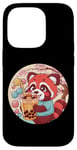 Coque pour iPhone 14 Pro Roter Kawaii Panda avec Bubble Tea