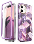 i-Blason Cosmo Series Slim Full-Body Stylish Protective Case for iPhone 12 Mini (2020), Marble Purple