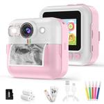 BOFIDAR Kids Camera Instant Cameras That Print Photos,3-12 Year Old Girl Birthday Gifts Toy Pink Camera For Kids With Print Photo Paper, Childrens Camera (Pink)