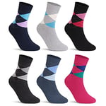 L&K Lot de 6 femme chaussettes sportive multicolore chaussette en coton hiver 2039 35 38