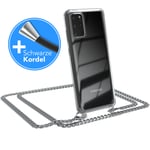 For Samsung Galaxy S20 Plus / 5G Phone Case with Shoulder Strap Chain Silver