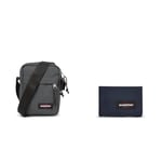 EASTPAK THE ONE Sac Bandoulière, 27 L - Black Denim (Gris) & CREW SINGLE Portefeuille, 27 L - Ultra Marine (Bleu)