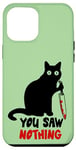 Coque pour iPhone 12 Pro Max Funny Black Cat You Saw Nothing