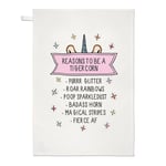 Reasons To Be A Tigercorn Tea Towel Dish Cloth - Funny Tiger Unicorn