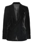 Velvet Blazer Black Mango